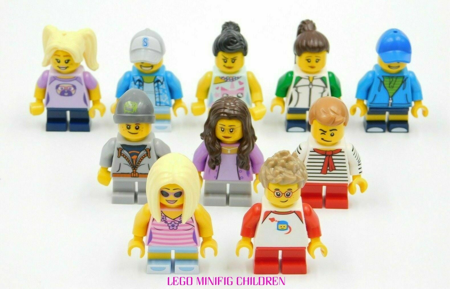 10 NEW LEGO FEMALE & MALE CHILDREN MINIFIGURES BOY GIRL CITY TOWN 