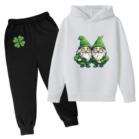 

XJDJHC Newborn Baby Girls Boys Clothes Outfit Kids Hoodie Sweatshirt And Sweatpants Irish Festival Pullover Hoodie Set Tracksuit 2 Piece Outfits Fashion Streetwear 11-12 Years