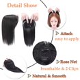 thumbnail image 2 of MY-LADY Synthetic Hair Topper with 3D Air Bangs Clip in Top Extensions Closure Hair Piece for Women dark black, 2 of 8