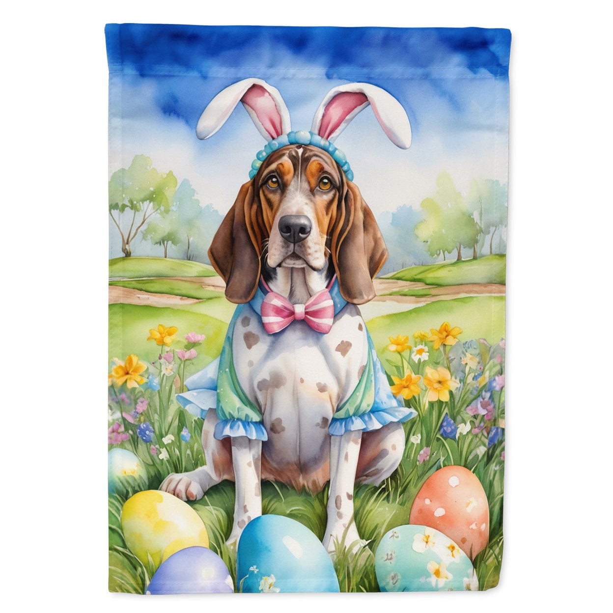 Dalmatian Easter Egg Hunt Garden Flag