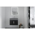 thumbnail image 6 of Amazon 24" Black Wood Floating Vanity with Gray Top and Brushed Nickel Trim, 6 of 10