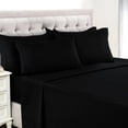 thumbnail image 3 of Lux Decor Collection King Bed Sheets - 16 Inch Deep Pocket 6 Piece Microfiber Bedding Sheets & Pillowcase Sets - Black, 3 of 11