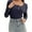 Black-gray, variant on Women's Shirts Long Sleeve Casual Fall Top Button Ribbed Knit Basic Blouses