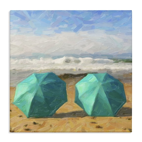 Stupell Industries Tropical Beach Umbrella Duo Canvas Art, 30 x 30, by Graffitee Studios