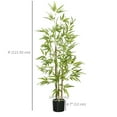 thumbnail image 3 of HOMCOM 2 Piece 4ft Artificial Tree Bamboo for Indoor Home Decor, 3 of 10