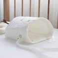 YeeMan Bed Hanging Storage Bag - 2 Pocket Linen Organizer For Baby Crib & Toys (Light Grey)