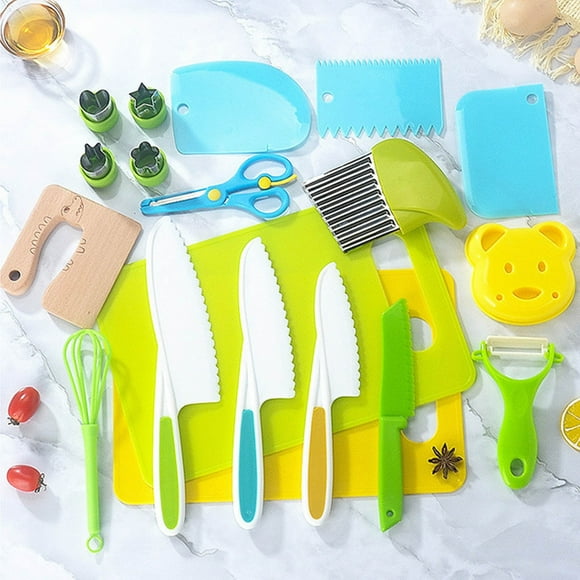 EGNMCR 18pcs Toddler Knife Set Kids Knifes For Real Cooking Kitchen Tools For Toddlers Kids Cooking Sets Real Toddler Girl Boy Gifts Kitchen Toys Pretend Play Pretend Play