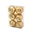 thumbnail image 2 of 6 Pack 3 Inch Gold Christmas Decorative Ball Ornaments, Hanging Pendant Bauble for Xmas Tree Wedding Holiday Party Festival Home Decor, 2 of 6