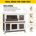 thumbnail image 5 of Aivituvin Two Layer Rabbit Hutch Wood Bunny Cage Outdoor Guinea Pig House for Indoors, 5 of 8
