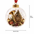 thumbnail image 3 of Clear Christmas Ball Ornament Musical Instrument Mini Winter Scene Glowing LED Hanging Bauble Festive Holiday Keepsake Decoration Gift for Xmas Tree Home Party, 3 of 4