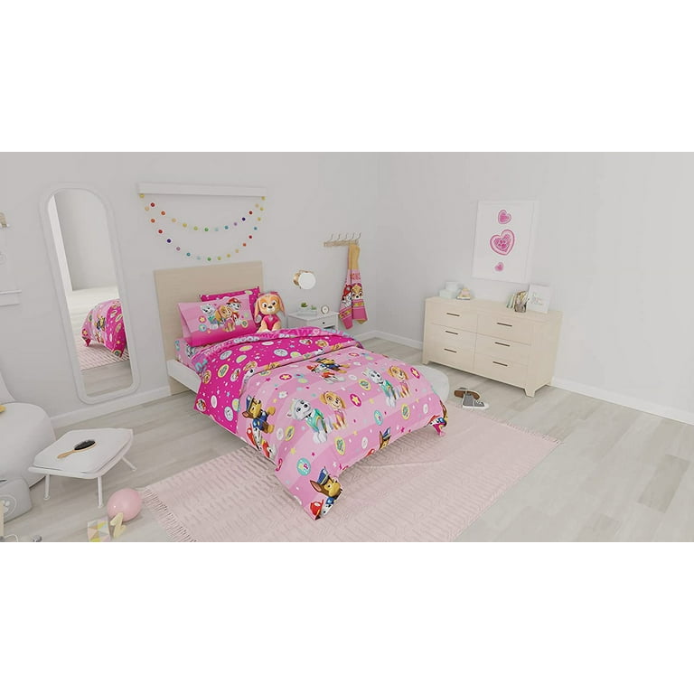 Paw Patrol Girls Kids Bedding Super Soft Comforter and Sheet Set with Sham 5 Piece Twin Size 100 Officially Licensed Nickelodeon Product By Franco 5 Piece Twin Size Paw Patrol Girls Walmart