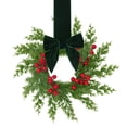 thumbnail image 2 of Goodw7 Christmas Tree Decorations, Artificial French Wreath with Red Berries, Delicate Bow Ribbon Small Wreath Ornament for Indoor Festive, 2 of 6