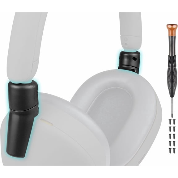SOULWIT Headphones Broken Hinge Fix Linking Connectors Repair Kit for Sony WH-1000XM5 (WH1000XM5), Replacement Folding Joints for Headband Side Cover Slider Accessories - Black