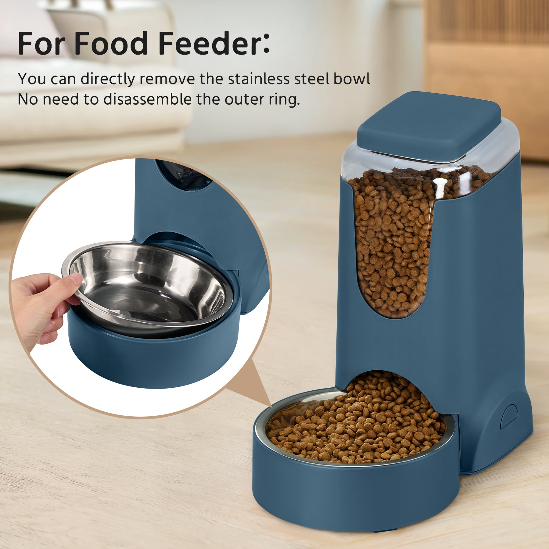 2 Pack Cat Automatic Feeder and Water Dispenser with Stainless Steel Bowl Pet Dog Gravity Food Feeder and Waterer for Small Medium Pets Puppy Kitten