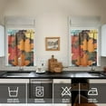 thumbnail image 4 of Fall Kitchen Curtains 36 Inch Short - 3 Panel Set, Autumn Harvest Print, Rod Pocket Window Treatment for Thanksgiving, Farmhouse, Cafe, Living Room - Machine Washable, 4 of 6