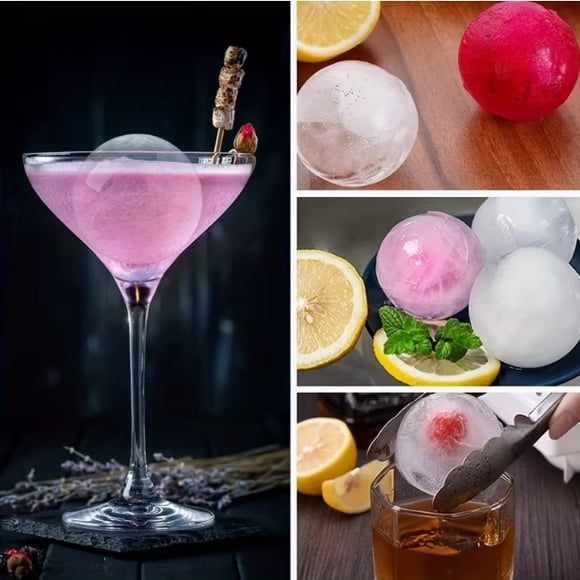 Juego for hacer bolas de hielo de silicona, 6 moldes redondos reutilizables for cubitos de hielo for whisky, bebidas y artículos for fiestas