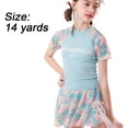 thumbnail image 2 of Traje de baño para niñas, colorido, deportivo, dividido, de manga corta, 2 of 7
