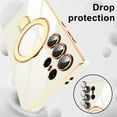 thumbnail image 3 of Dteck Screen Protector Case for Samsung Galaxy S24 Ultra,Magnetic Plating TPU Case Lens Camera Protector Mag-Safe Invisible Stand Shockproof Back Cover,White, 3 of 7