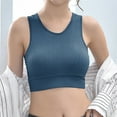 thumbnail image 2 of Sngxgn Womens Longline Sports Bra - Workout Crop Tank Tops Padded Yoga Bra(Blue,XL), 2 of 4