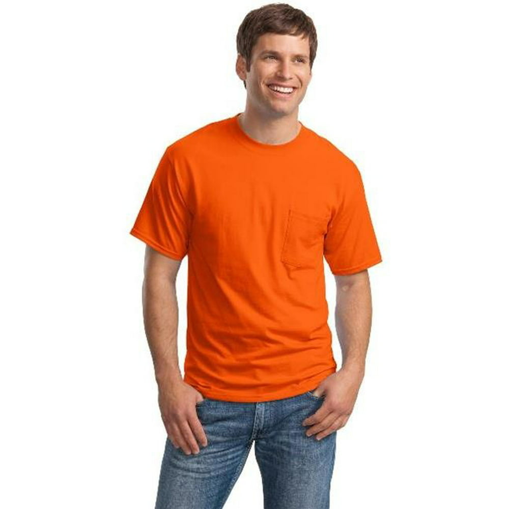 Hanes - Hanes 5190 Mens Beefy-T - 100 Percent Cotton T-Shirt with ...