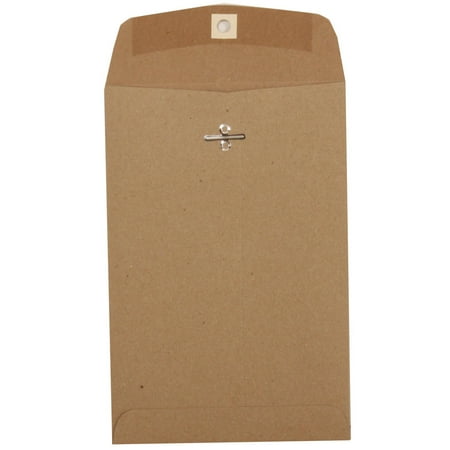 Brown Kraft Open End Catalog - JAM Paper 6 x 9 Open End Catalog Envelopes with Clasp Closure, Brown Kraft, 25/pack