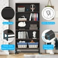 thumbnail image 4 of Tribesigns 70.8” 5-Tier Tall Bookcase, Heavy-Duty Free-Standing Bookshelf, Large Organizer Storage Shelves for Living Room, Bedroom, Office, Sandalwood, 4 of 6