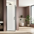 thumbnail image 2 of Frameless Shower Door Pivot swing single glass panel shower door 34 in.W x 72 in.H,adjustable 33.5-35 inch frameless shower door with 1/4 inch clear tempered glass,matte black hardwares,Sliding Showe, 2 of 6