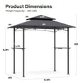 thumbnail image 4 of LAUSAINT HOME 8'x 5' Outdoor Grill Gazebo with Vented Top & 2 Side Shelves for Barbecue and Picnic, Dark Gray, 4 of 7