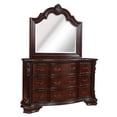 thumbnail image 2 of Jerrylee Rich Brown Upholstered Panel Bedroom Set Special King 3 Piece: Bed, Dresser, Mirror, 2 of 11