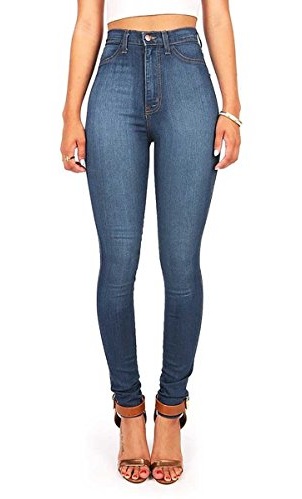 Vibrant Womens Classic High Waist Denim 