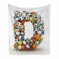 thumbnail image 1 of Letter D Soft Flannel Fleece Blanket, Typescript in Sports Inspired Style Fun Game Match Play Kids Boys Children Design, Cozy Plush for Indoor and Outdoor Use, 50" x 70", Multicolor, by Ambesonne, 1 of 6