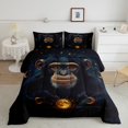 thumbnail image 2 of Chimpanzee Queen Comforter&nbsp;Set Boho Sun and Moon Galaxy Bed Set,Woodland Animals Bedding Sets,Wildlife Monkey Duvet Set Exotic Chimp Bohemian Decor, 2 of 6