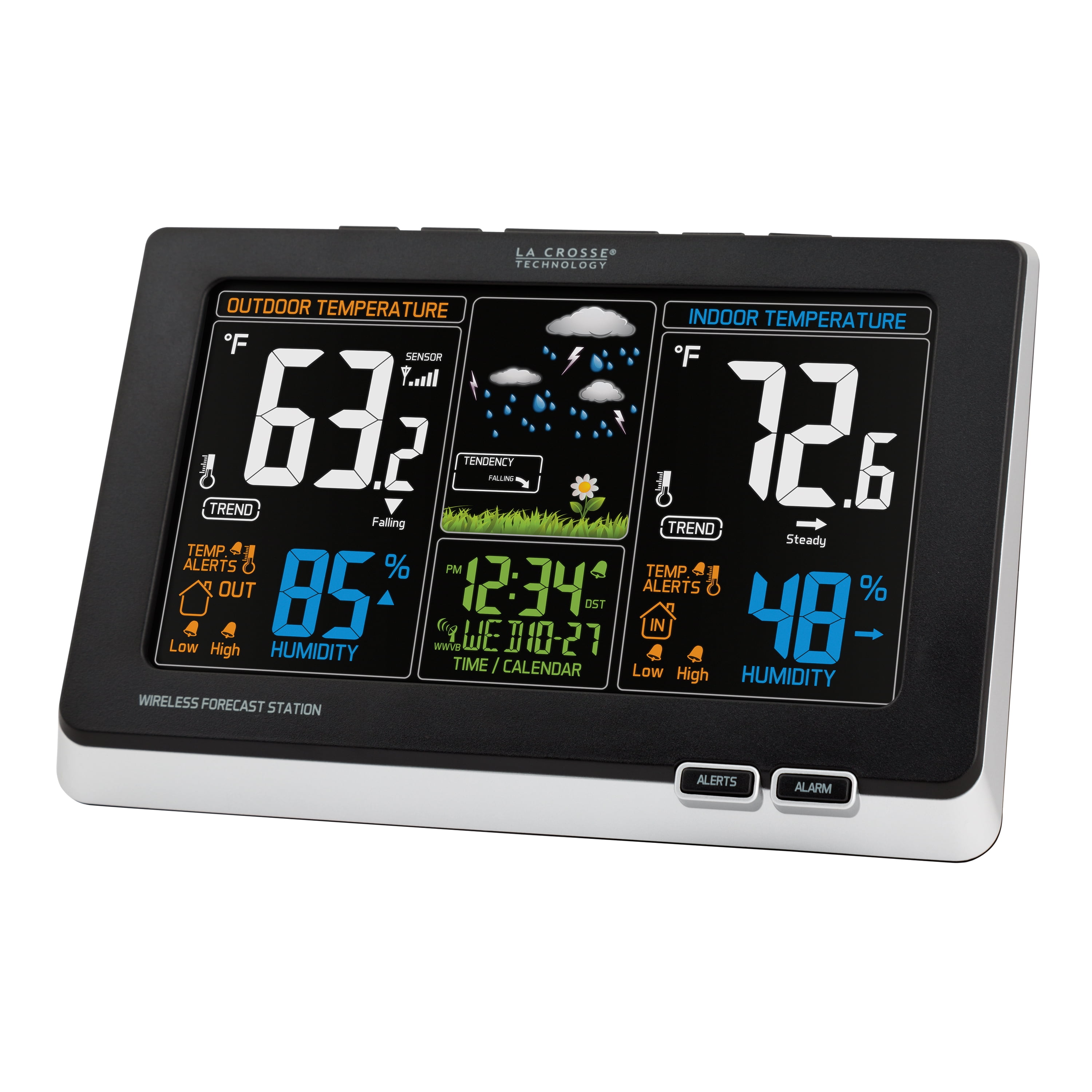 La Crosse Technology Black Digital Color Forecast Station with Alerts, 1 ea., 308-1414B