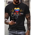 thumbnail image 2 of Camiseta con estampado 3D para hombre, inspirada en Venezuela: informal y cómoda, con divertido diseño de grafiti, poliéster transpirable, lavable a máquina. Para adultos, hombres, mujeres, adolescent, 2 of 6