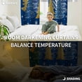 thumbnail image 3 of Fsddascl Blue Christmas Tree Blackout Curtains for Bedroom/Living Room, Thermal Insulated Kitchen Curtains, Xmas Snowflake Blue Golden Grommet Darkening Window Treatment Drapes 52"x63"x2, 3 of 6