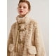 thumbnail image 4 of Abrigo de piel sintética TEELYNN, chaqueta de invierno para mujer, de piel de conejo de doble cara, estilo vintage, de manga larga, cuello alto, bolsillo, abrigos cálidos estilo bohemio, 4 of 5