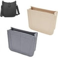 thumbnail image 6 of 2 Colors Felt Handbag Insert Organizer Tote Bag Organizer with Pockets Bag in Bag for Hermes Evelyne 16 Microfiber Purse Insert Liner Bag Interior Shaper Rectangle Compartments Khaki Grey, 6 of 9