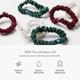 thumbnail image 4 of Fishers Finery 25 Momme Pure Mulberry Skinny Silk Scrunchies, Navy, Green, Red (6 Pack), 4 of 4