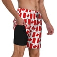 thumbnail image 2 of Kdxio Canada Print Men's Swim Trunks with Compression Liner 7 Inch Inseam Quick Dry Swim Shorts, 2 of 7