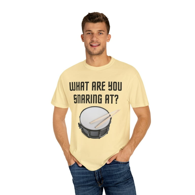 Funny Drummer T-Shirt - I Wife UFO Aliens Drum Kit Percussion Humor Tee