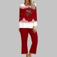 thumbnail image 2 of Pajamas Sets for Women Christmas Print Sleepwear Casual Long Sleeve Tops with Long Pants Two Piece Pjs Sets Fall Loungewear, 2 of 4