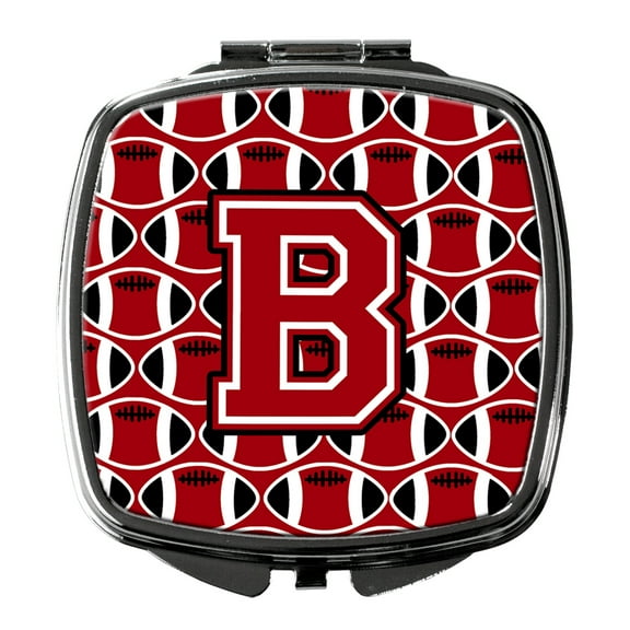 Letter B Football Red Black and White Compact Mirror CJ1073-BSCM
