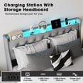 thumbnail image 4 of HOQBN Queen Size Bed Frame with Storage Headboard and 4 Drawers, Metal Bed Frame Platform with LED Light, Charging Station, No Box Spring Needed, 4 of 9