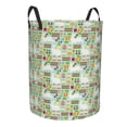 thumbnail image 2 of Balery Rabbit And Carrot Round Laundry Basket with Handles Waterproof Freestanding Laundry Hamper for Clothes Toys in the Dorm and Family-, 2 of 8