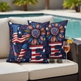 thumbnail image 5 of Independence Day Pillow Covers 2 Pack Abstract American Flag Love Sunflower Star Sky Pillowcase Waterproof Outdoor Throw Pillow Cover for Patio Garden Square Cushion 20”x20”, 5 of 9