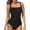 Noir, variante sur Maillots de Bain une Pièce pour Femmes Froncés, Contrôle du Ventre