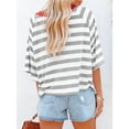 thumbnail image 6 of Tops for Women Striped Fashion T Shirts for Women Color Block Crewneck Design Loose Basic Tee, 6 of 6