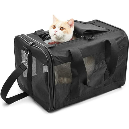 ScratchMe Pet Travel Carrier Soft Sided Portable Bag for Cats, Small Dogs, Kittens or Puppies, Collapsible, Durable, Airline Approved, Travel Friendly, Carry Your Pet with You Safely and Comfortably