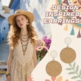 thumbnail image 3 of DESIGNICE 3Pcs Boho Earrings,Stud Earrings Statement Earrings,Buttons Weaving Womens Earrings,Style1, 3 of 7