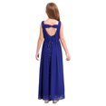 thumbnail image 2 of Oyolan Robe Longue d'Été pour Fille, Dos Nu, Maxi, Mariage, Fête, Concours, Robe de Bal, Bleu Royal, 14, 2 of 7